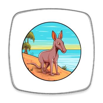 Aardvark Watercolor Cartoon Kawaii Clipart Animal - Square fridge magnet - white - Front