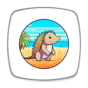 Armadillo Watercolor Cartoon Kawaii Clipart Animal - Square fridge magnet - white - Front