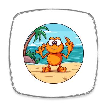 Craw aquarelle dessin animé Kawaii Clipart Animal - Magnet carré - blanc - Devant