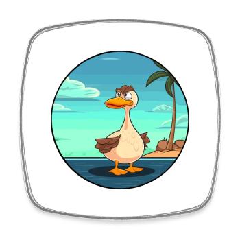 Ente Aquarell Cartoon Kawaii Clipart Tier - Viereckiger Kühlschrankmagnet - Weiß - Vorne