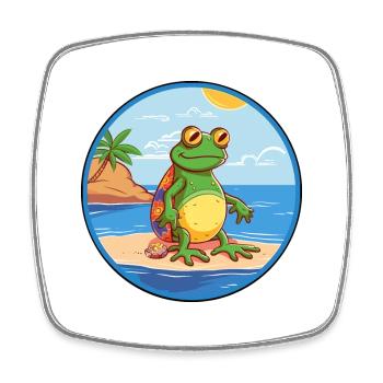 Frosch Aquarell Cartoon Kawaii Clipart Tier - Viereckiger Kühlschrankmagnet - Weiß - Vorne