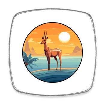 Impala Aquarell Karikatur Kawaii Clipart Tier - Viereckiger Kühlschrankmagnet - Weiß - Vorne