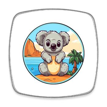Koala Aquarell Cartoon Kawaii Clipart Tier - Viereckiger Kühlschrankmagnet - Weiß - Vorne