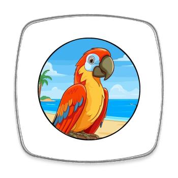 Papagei Aquarell Cartoon Kawaii Clipart Tier - Viereckiger Kühlschrankmagnet - Weiß - Vorne