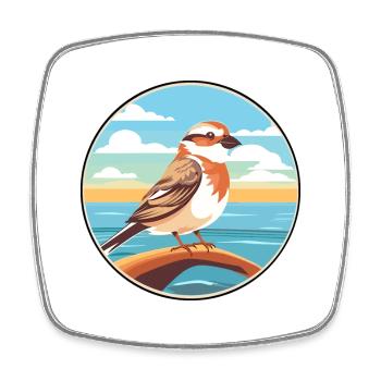 Spatz Aquarell Cartoon Kawaii Clipart Tier - Viereckiger Kühlschrankmagnet - Weiß - Vorne