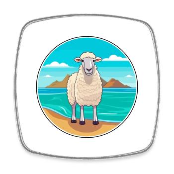 Schaf Aquarell Cartoon Kawaii Clipart Tier - Viereckiger Kühlschrankmagnet - Weiß - Vorne