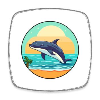 Wal Aquarell Cartoon Kawaii Clipart Tier - Viereckiger Kühlschrankmagnet - Weiß - Vorne