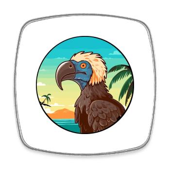 vautour aquarelle dessin animé Kawaii Clipart Animal - Magnet carré - blanc - Devant