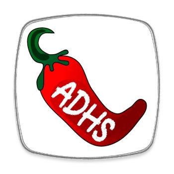 ADHS CHILISCHOTE - Viereckiger Kühlschrankmagnet - Weiß - Vorne
