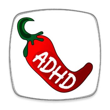 NEUORDIVERSITY ADHD PEPERONI - Square fridge magnet - white - Front