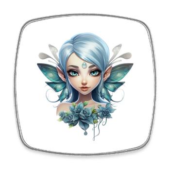 Flower Fairy with Gemstone – Fantasy Design - Square fridge magnet - white - Front