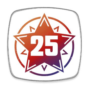 Superstar 25 - Magnet carré - blanc - Devant