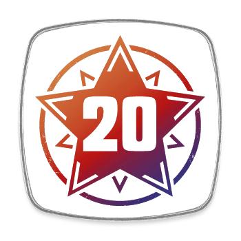 Superstar 20 - Square fridge magnet - white - Front