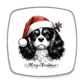 Christmas Rider - Canine Gift - Square fridge magnet - white - Front