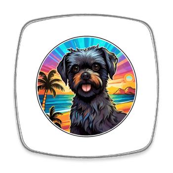 Affenpinscher Dog Breed Colorful Cartoon Watercolo - Square fridge magnet - white - Front