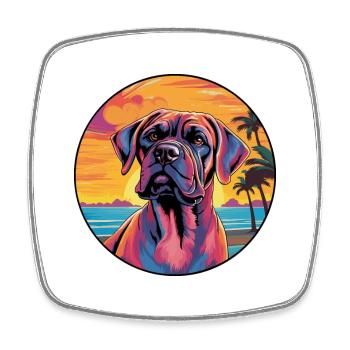 Alpine Mastiff Dog Breed Colorful Cartoon Watercol - Square fridge magnet - white - Front