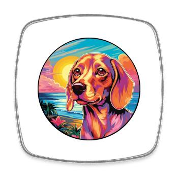 Alpine Dachsbracke Dog Breed Colorful Cartoon Wate - Square fridge magnet - white - Front