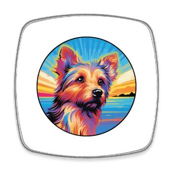 Australian Terrier Hunderasse Bunte Karikatur Wate - Viereckiger Kühlschrankmagnet - Weiß - Vorne