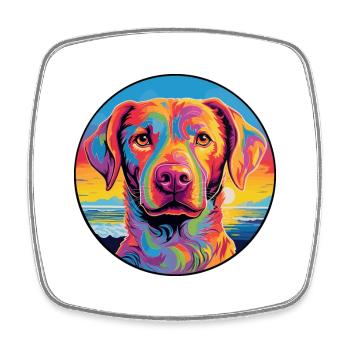 Alano Espanol Dog Breed Colorful Cartoon Watercolo - Square fridge magnet - white - Front