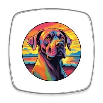 Belgische Dogge Hunderasse Bunte Karikatur Waterco - Viereckiger Kühlschrankmagnet - Weiß - Vorne