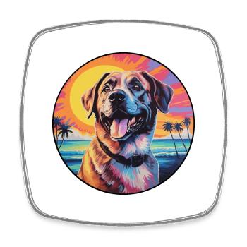Anatolian Shepherd Dog Breed Colorful Cartoon Wate - Square fridge magnet - white - Front