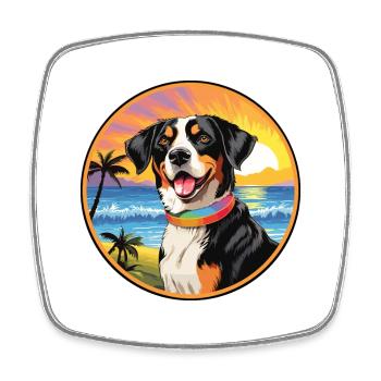 Appenzeller Sennenhund Race de chien Dessin animé coloré - Magnet carré - blanc - Devant