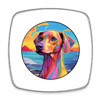 Azawakh chien race coloré dessin animé aquarelle - Magnet carré - blanc - Devant