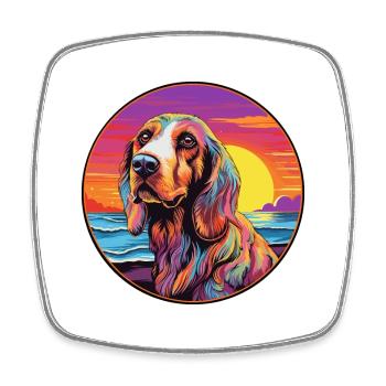 Basset Fauve De Bretagne Dog Breed Colorful Cartoo - Square fridge magnet - white - Front