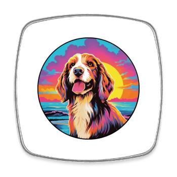 Basset Griffon Vendeen Hunderasse Bunte Karikatur - Viereckiger Kühlschrankmagnet - Weiß - Vorne
