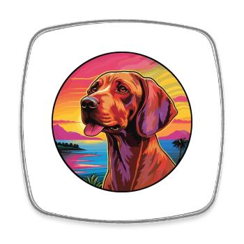 Bavarian Mountain Hound Dog Breed Colorful Cartoon - Square fridge magnet - white - Front