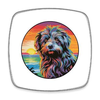Bergamasco Schäferhund Rasse Bunte Karikatur Wat - Viereckiger Kühlschrankmagnet - Weiß - Vorne