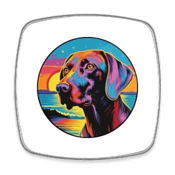 Belgian Pointer Dog Breed Colorful Cartoon Waterco - Square fridge magnet - white - Front