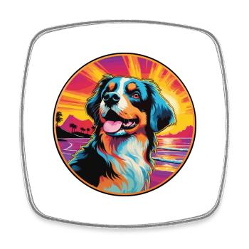 Berner Laufhund Hunderasse Bunte Karikatur Waterco - Viereckiger Kühlschrankmagnet - Weiß - Vorne