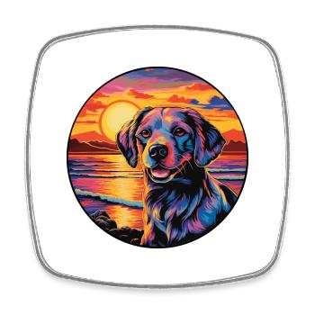 Billy Dog Breed Aquarelle de dessin animé coloré - Magnet carré - blanc - Devant