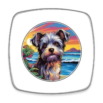 Biewer Terrier Dog Breed Colorful Cartoon Watercol - Square fridge magnet - white - Front