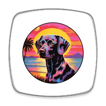 Black Forest Hound Dog Breed Colorful Cartoon Wate - Square fridge magnet - white - Front