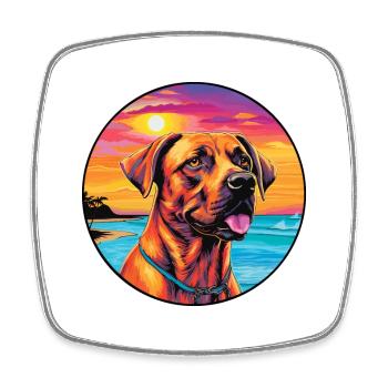 Black Mouth Cur Dog Breed Colorful Cartoon Waterco - Square fridge magnet - white - Front