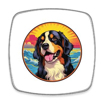Bernese Mountain Dog Breed Colorful Cartoon Waterc - Square fridge magnet - white - Front