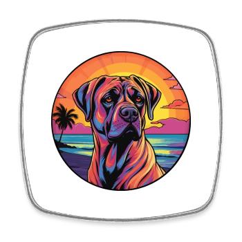 Boerboel chien race coloré dessin animé aquarelle - Magnet carré - blanc - Devant