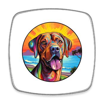 Brasilianische Dogge Hunderasse buntes Karikaturwasser - Viereckiger Kühlschrankmagnet - Weiß - Vorne