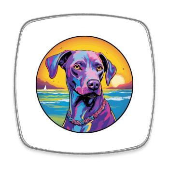 Blue Lacy Dog Breed Colorful Cartoon Watercolor - Square fridge magnet - white - Front