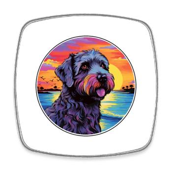 Bouvier Des Flandres Race De Chien Coloré Cartoon Wa - Magnet carré - blanc - Devant
