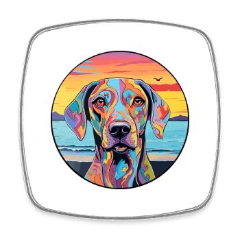 Braque Francais Dog Breed Colorful Cartoon Waterco - Square fridge magnet - white - Front