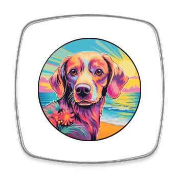 Broholmer chien race coloré dessin animé aquarelle - Magnet carré - blanc - Devant