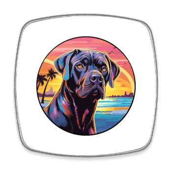 Cane Corso Dog Breed Colorful Cartoon Watercolor - Square fridge magnet - white - Front