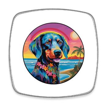 Cao De Gado Transmontano Dog Breed Colorful Cartoo - Square fridge magnet - white - Front