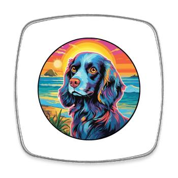 Blaue Picardie Spaniel Hunderasse Bunte Karikatur Wa - Viereckiger Kühlschrankmagnet - Weiß - Vorne