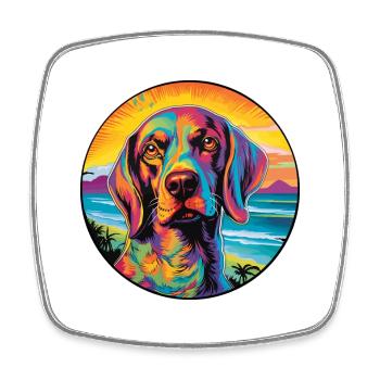 Kanarischer Warren Hund Rasse Bunte Karikatur W - Viereckiger Kühlschrankmagnet - Weiß - Vorne