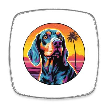 Bluetick Coonhound Dog Breed Colorful Cartoon Wate - Square fridge magnet - white - Front