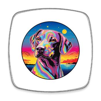 Catahoula Cur Chien Race Coloré Dessin Animé Watercolo - Magnet carré - blanc - Devant